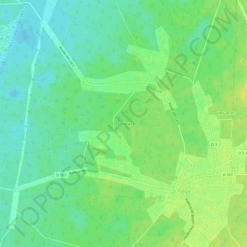 Topografische kaart Le Vignas, hoogte, reliëf