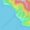 Topografische kaart Manarola, hoogte, reliëf