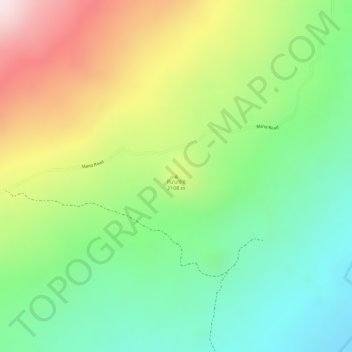 Topografische kaart Puʻuʻōʻō, hoogte, reliëf