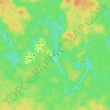 Topografische kaart Floresta, hoogte, reliëf