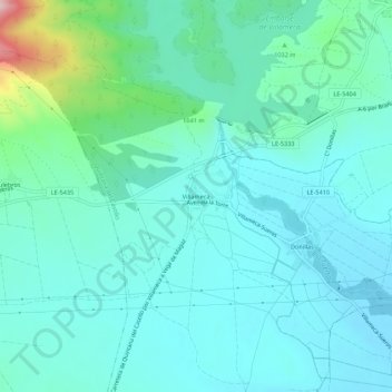 Topografische kaart Villameca, hoogte, reliëf