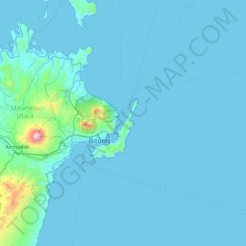 Topografische kaart Pulau Burung, hoogte, reliëf