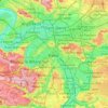 Topografische kaart París, hoogte, reliëf