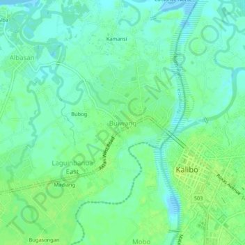Topografische kaart Bulwang, hoogte, reliëf