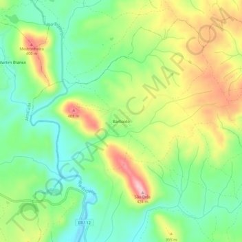 Topografische kaart Barbaído, hoogte, reliëf