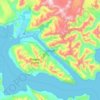 Topografische kaart Juneau, hoogte, reliëf