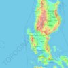 Topografische kaart Pangasinan, hoogte, reliëf