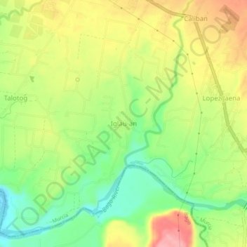 Topografische kaart Iglau-an, hoogte, reliëf