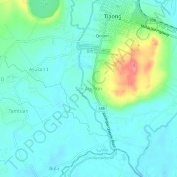 Topografische kaart San Agustin, hoogte, reliëf