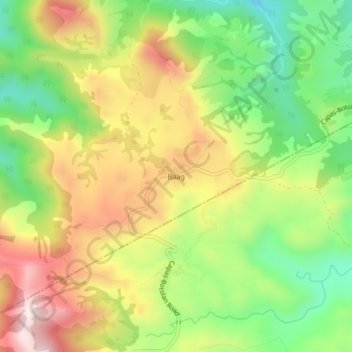 Topografische kaart Baag, hoogte, reliëf