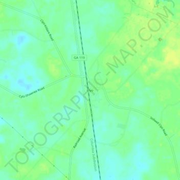 Topografische kaart Clyo, hoogte, reliëf
