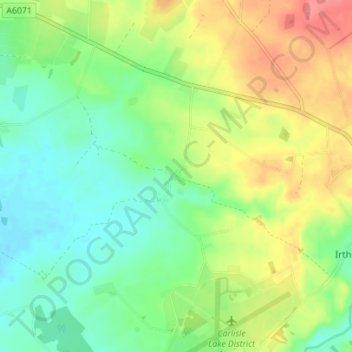 Topografische kaart Laversdale, hoogte, reliëf