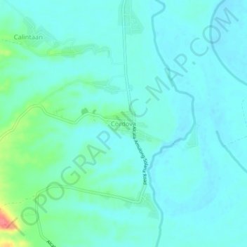 Topografische kaart Cordova, hoogte, reliëf