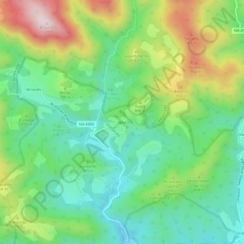 Topografische kaart Igoa, hoogte, reliëf