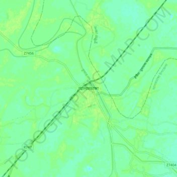 Topografische kaart Alamdanga, hoogte, reliëf