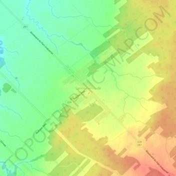 Topografische kaart Sainte-Gertrude, hoogte, reliëf