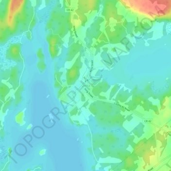 Topografische kaart Delta, hoogte, reliëf