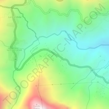Topografische kaart La Perdida, hoogte, reliëf