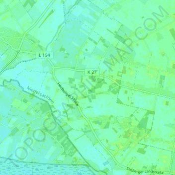 Topografische kaart Heidberg, hoogte, reliëf