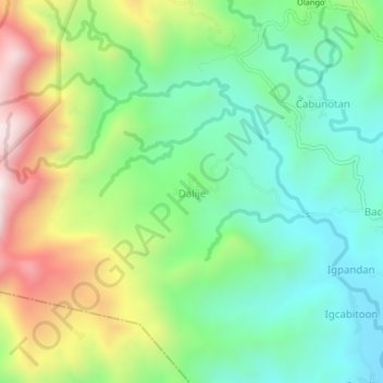 Topografische kaart Dalije, hoogte, reliëf