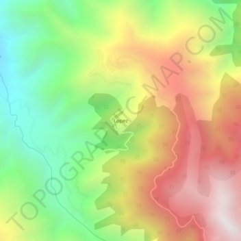 Topografische kaart Lopez, hoogte, reliëf