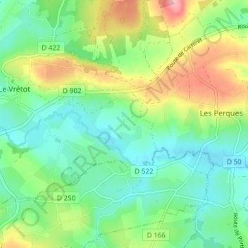 Topografische kaart Malassis, hoogte, reliëf