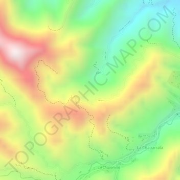 Topografische kaart San Miguel, hoogte, reliëf