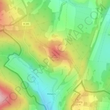 Topografische kaart Stellberg, hoogte, reliëf