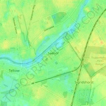 Topografische kaart Seehof, hoogte, reliëf
