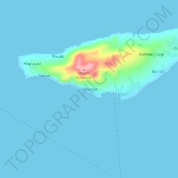 Topografische kaart Camanga, hoogte, reliëf