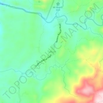 Topografische kaart Talbak, hoogte, reliëf