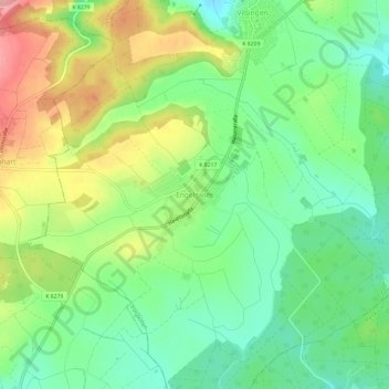 Topografische kaart Engelswies, hoogte, reliëf