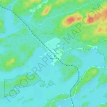 Topografische kaart Missanabie, hoogte, reliëf