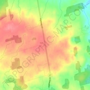 Topografische kaart Linton, hoogte, reliëf