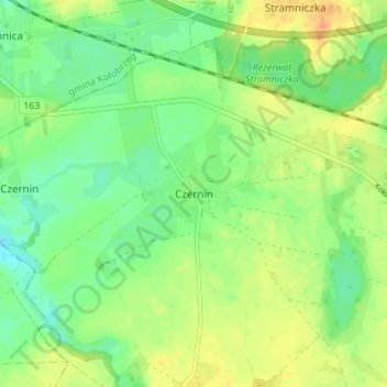 Topografische kaart Zernin, hoogte, reliëf