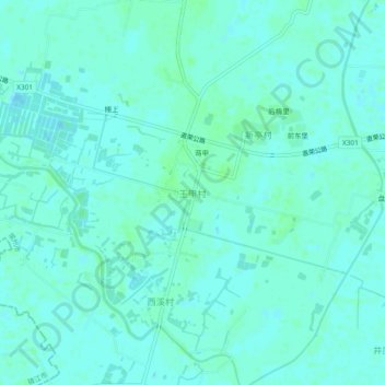 Topografische kaart 王甲村, hoogte, reliëf