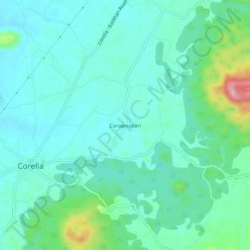 Topografische kaart Canapnapan, hoogte, reliëf