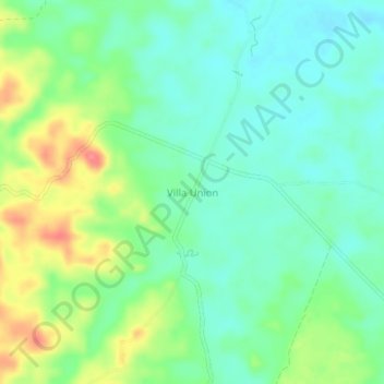 Topografische kaart Villa Union, hoogte, reliëf