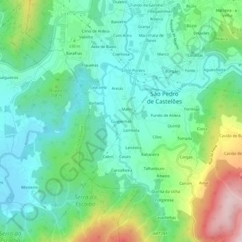 Topografische kaart Guigermas, hoogte, reliëf