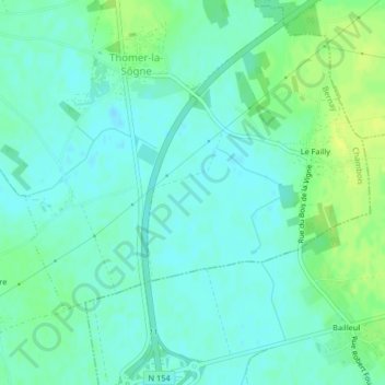 Topografische kaart Le Grand Cure, hoogte, reliëf