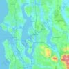 Topografische kaart Bellevue, hoogte, reliëf
