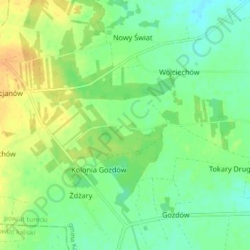 Topografische kaart Pacht, hoogte, reliëf