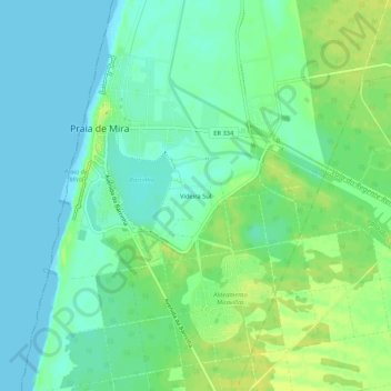 Topografische kaart Videira Sul, hoogte, reliëf