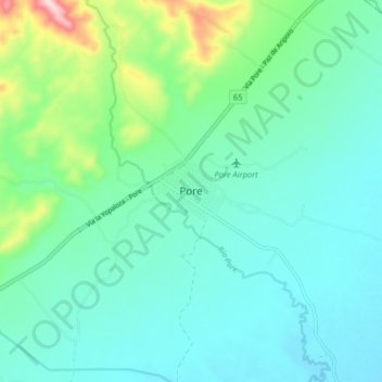 Topografische kaart Pore, hoogte, reliëf