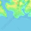 Topografische kaart Kernéost, hoogte, reliëf