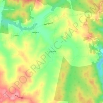 Topografische kaart Curipidén, hoogte, reliëf