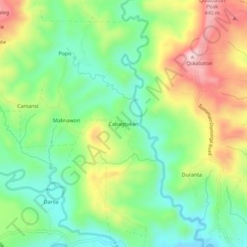 Topografische kaart Cabagtukan, hoogte, reliëf