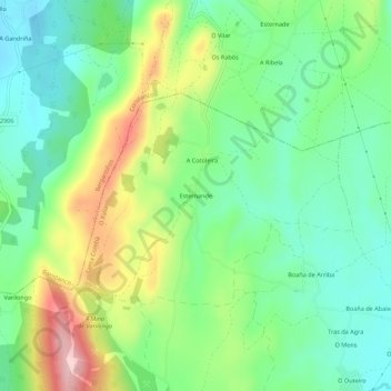 Topografische kaart Esternande, hoogte, reliëf