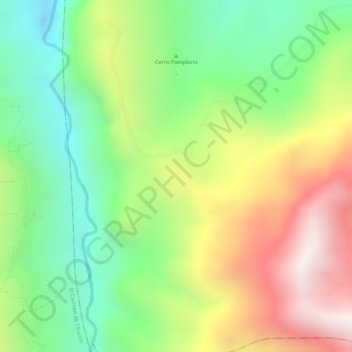 Topografische kaart Pamplona, hoogte, reliëf