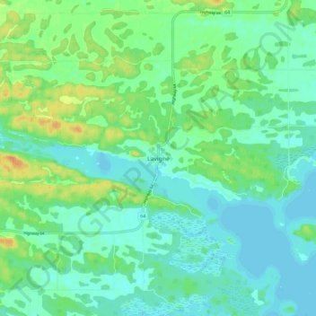Topografische kaart Lavigne, hoogte, reliëf